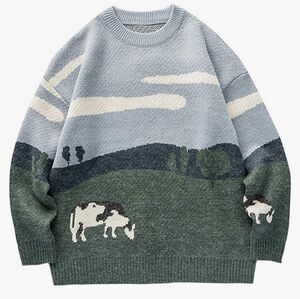Aelfric Eden Cow Field Knit Sweater